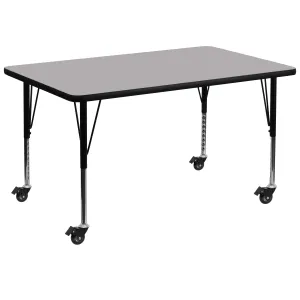 24x48 REC Grey Activity Table XU-A2448-REC-GY-T-P-CAS-GG