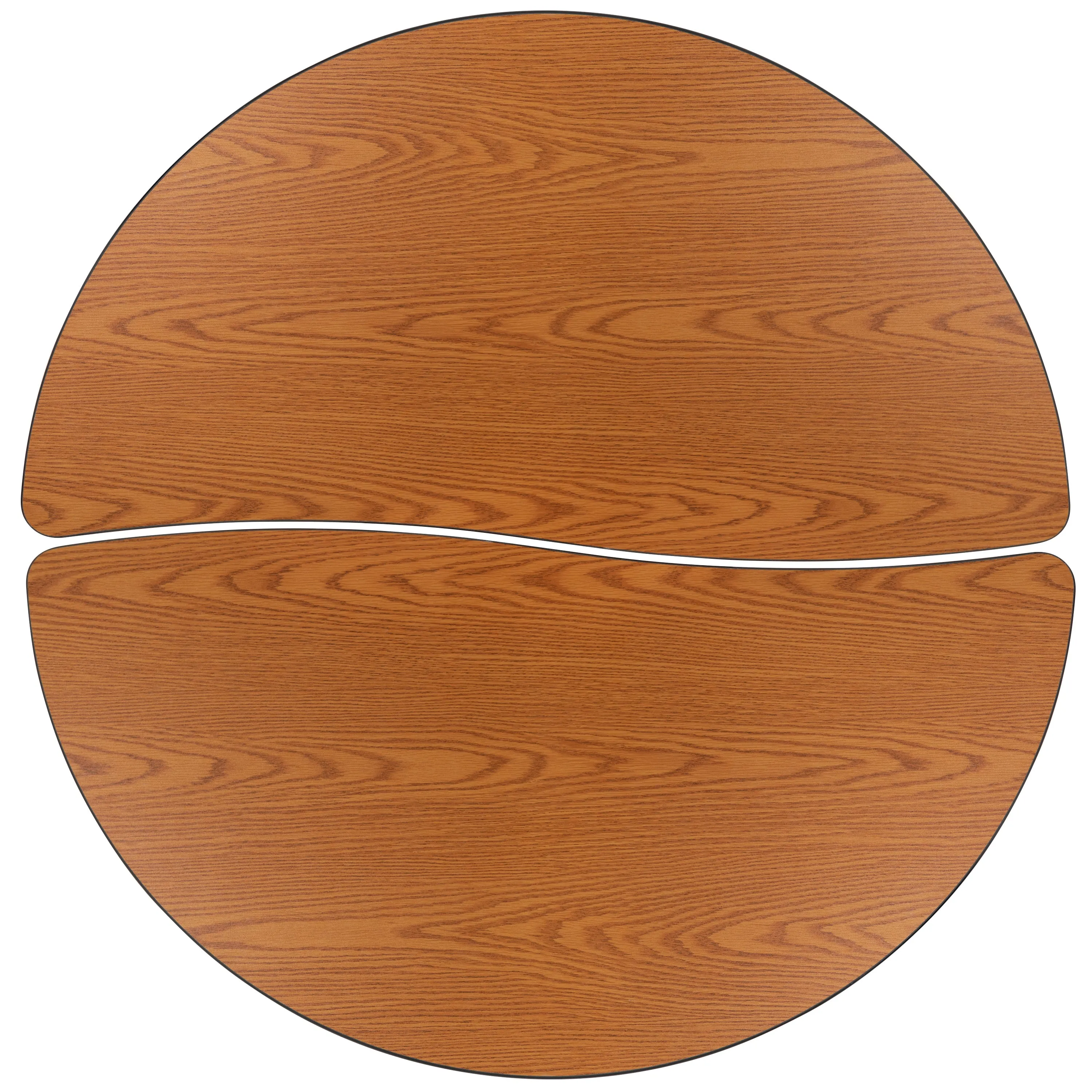 2PC 48" Circle Oak Table Set XU-GRP-A48-HCIRC-OAK-T-P-CAS-GG