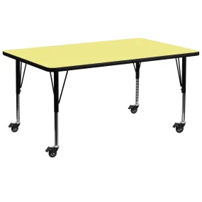 30x72 Yellow Activity Table XU-A3072-REC-YEL-T-P-CAS-GG