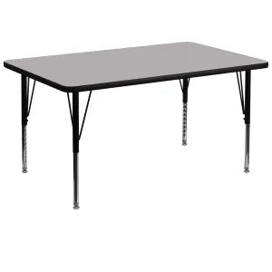 36x72 REC Grey Activity Table XU-A3672-REC-GY-T-P-GG