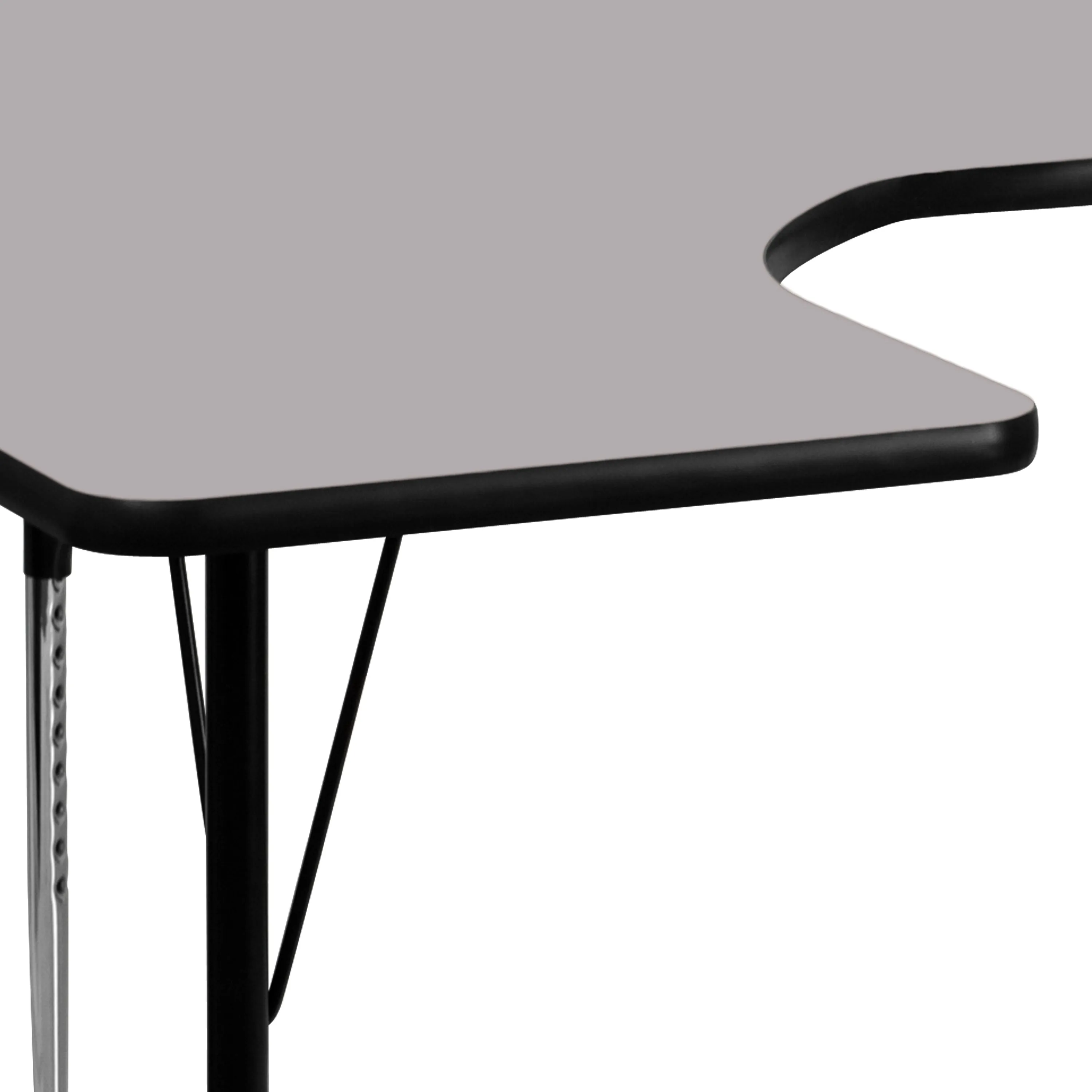 60x66 HRSE Grey Activity Table XU-A6066-HRSE-GY-T-A-GG