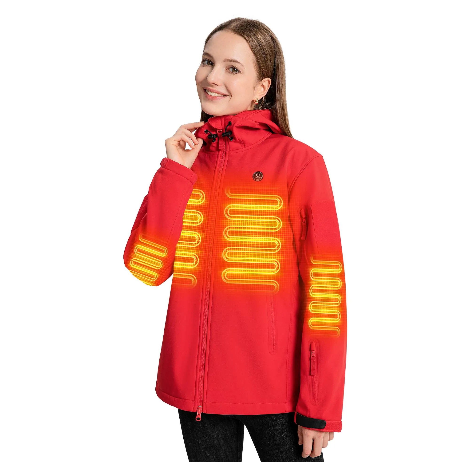 ANTARCTICA GEAR Heated Jacket for Women, Winter Coat Soft Shell Heating Hood Jacket