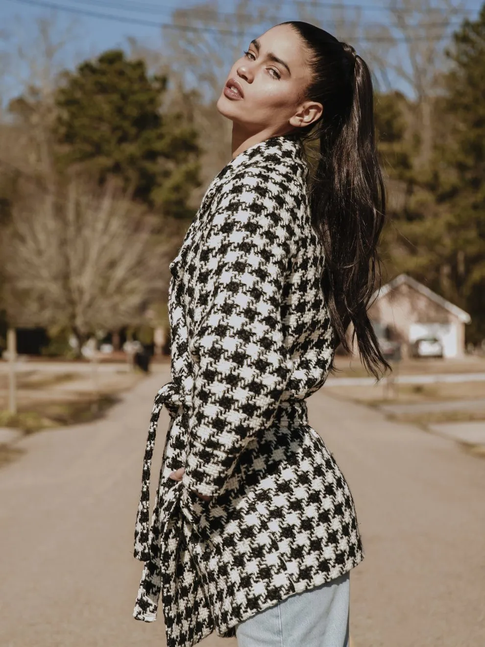 Arlo Oversized Houndstooth Coat