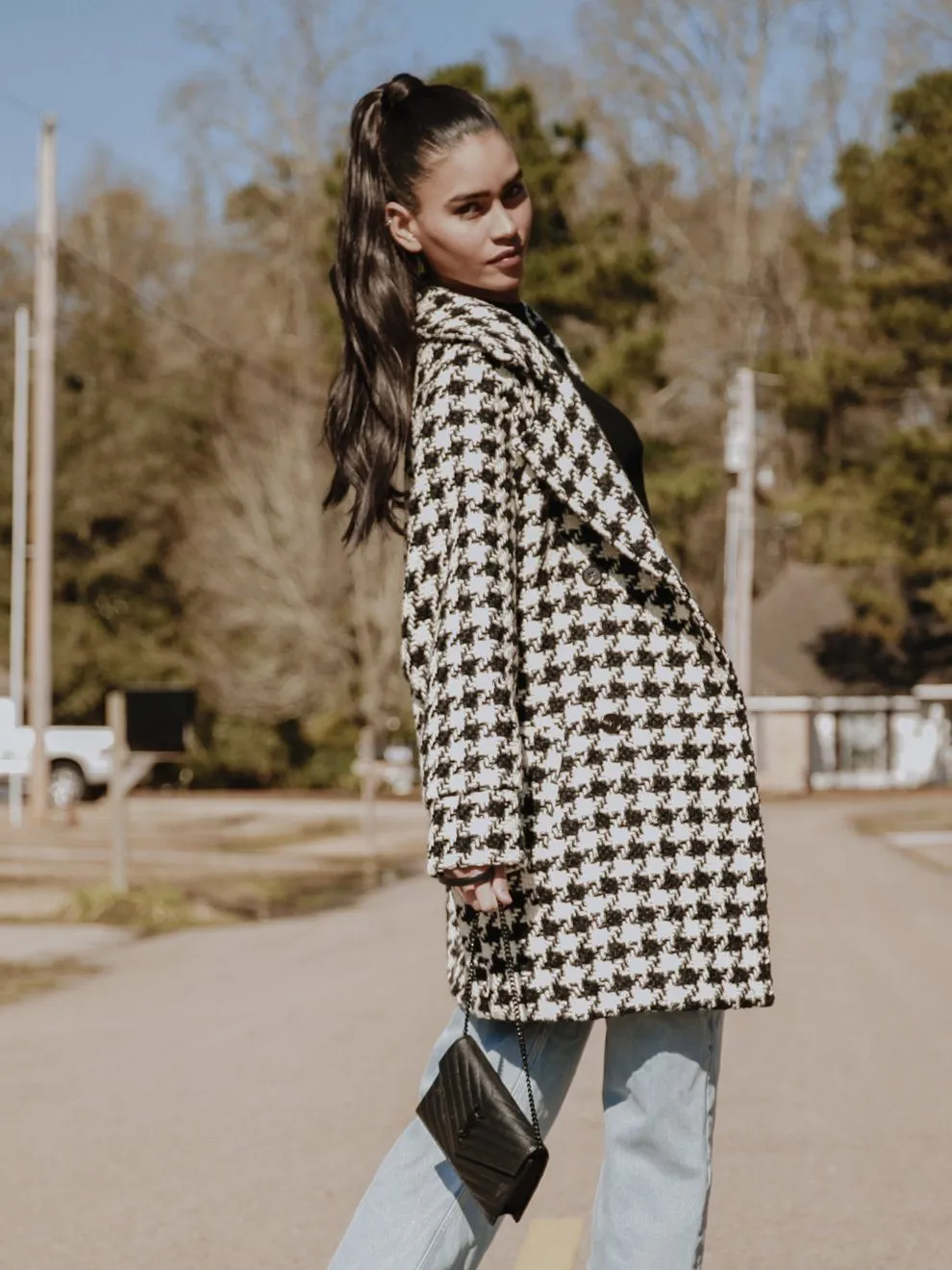 Arlo Oversized Houndstooth Coat