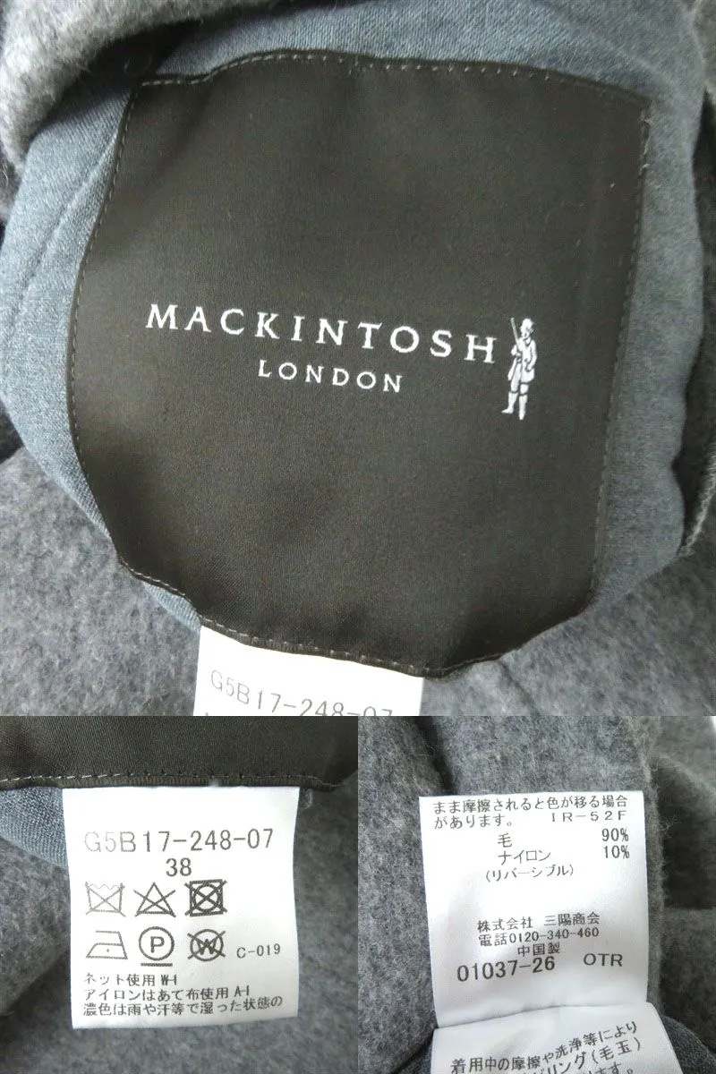 Authentic Mackintosh London Women's Reversible Wool Coat, Gray