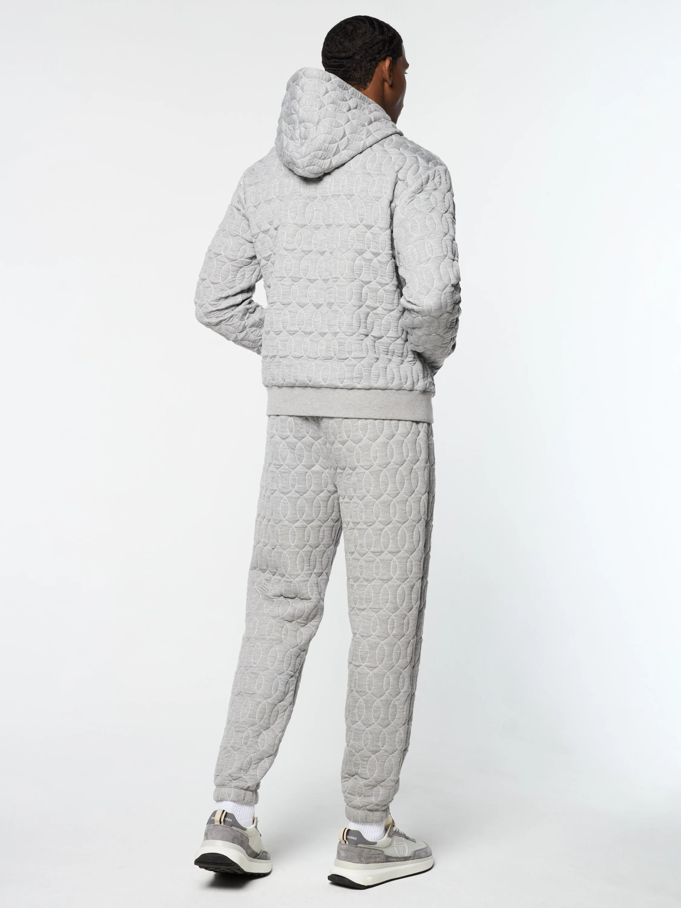 Aversa Quilted Hoodie- Light Heather Grey