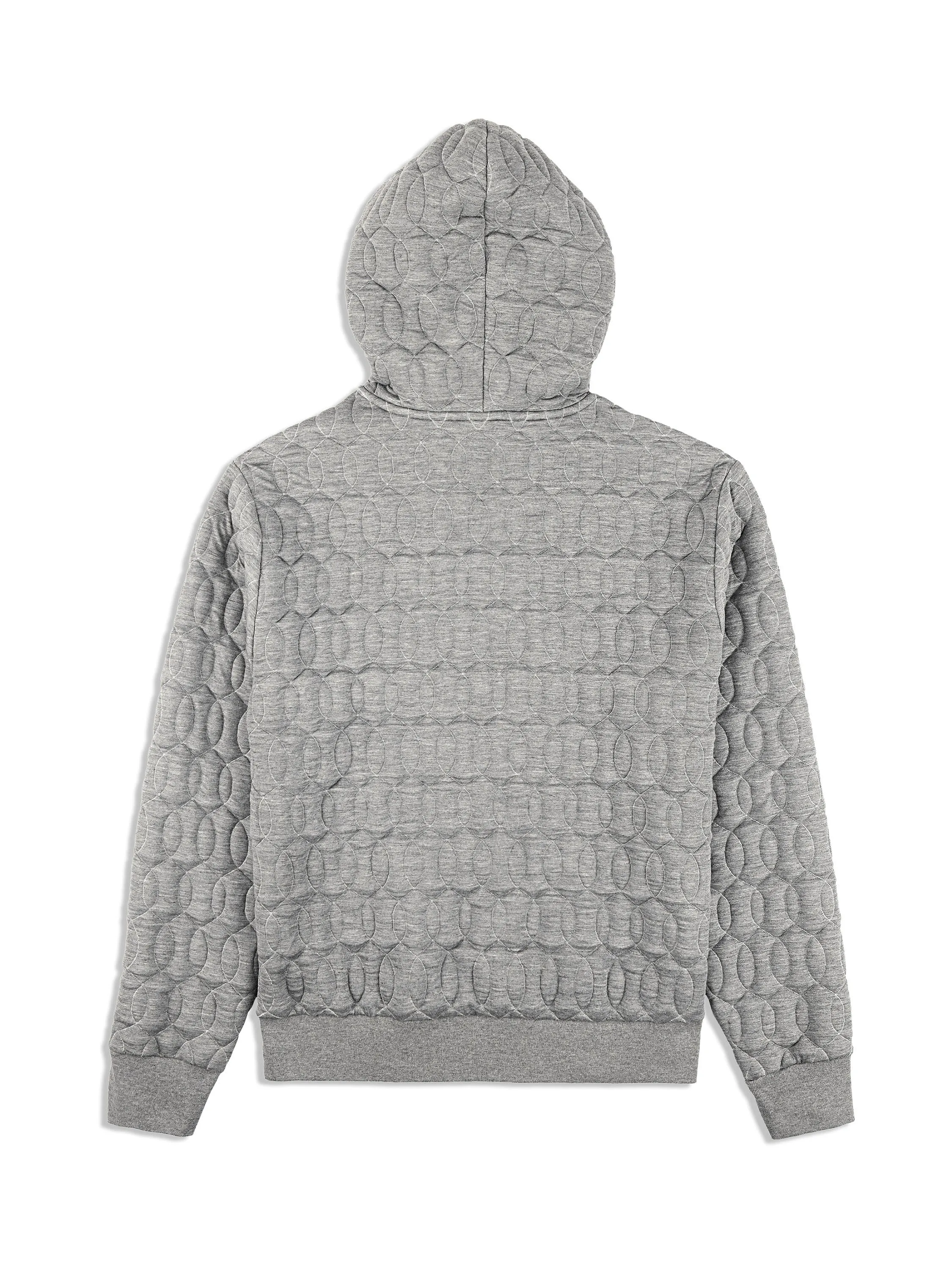 Aversa Quilted Hoodie- Light Heather Grey