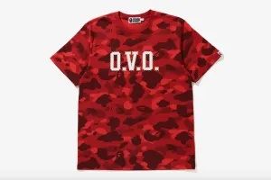 BAPE X OVO CAMO RED TEE