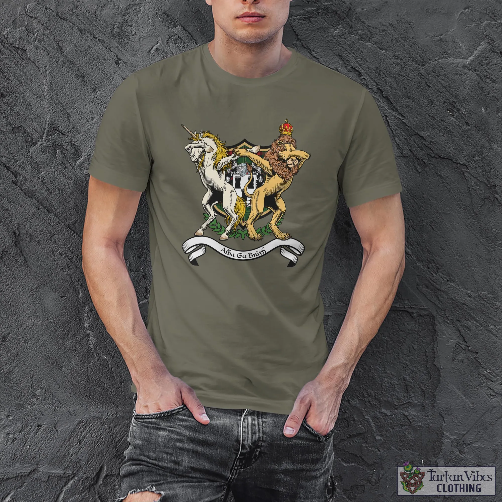 Blackstock Hunting Family Crest Cotton Men's T-Shirt with Scotland Royal Coat Of Arm Funny Style