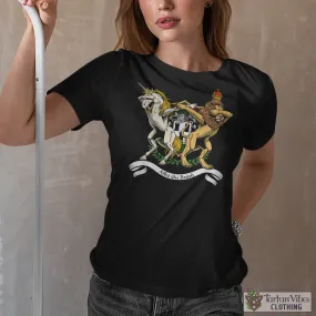 Blackstock Hunting Family Crest Cotton Women's T-Shirt with Scotland Royal Coat Of Arm Funny Style