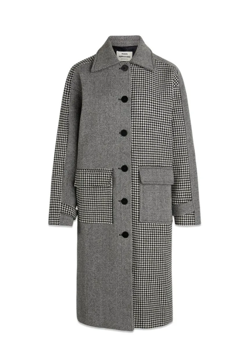 Bonded Wool Jamili Coat - Black/White