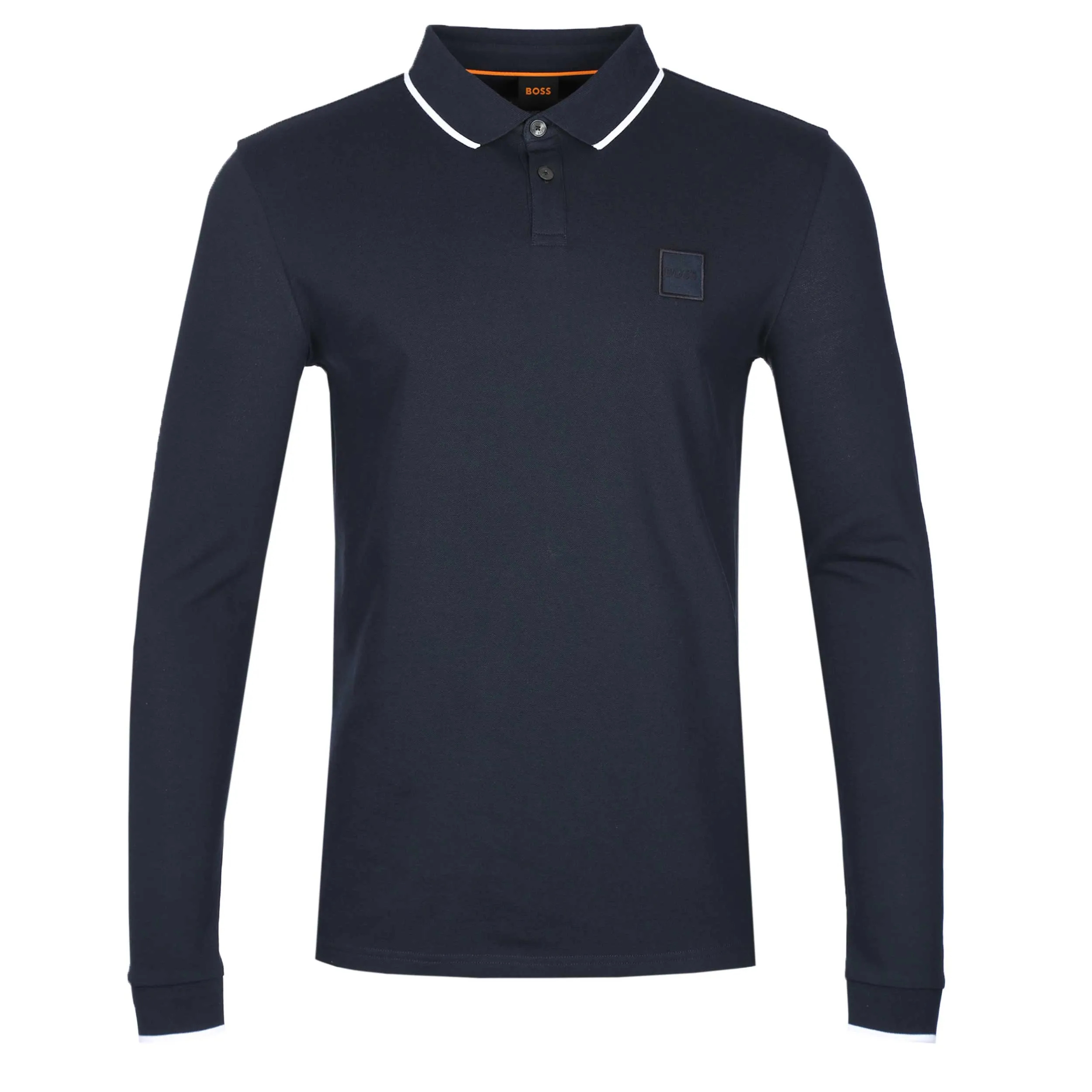 BOSS Passertiplong LS Polo Shirt in Navy