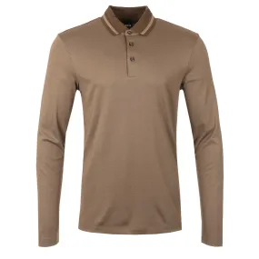 BOSS Pleins 23 LS Polo Shirt in Mushroom