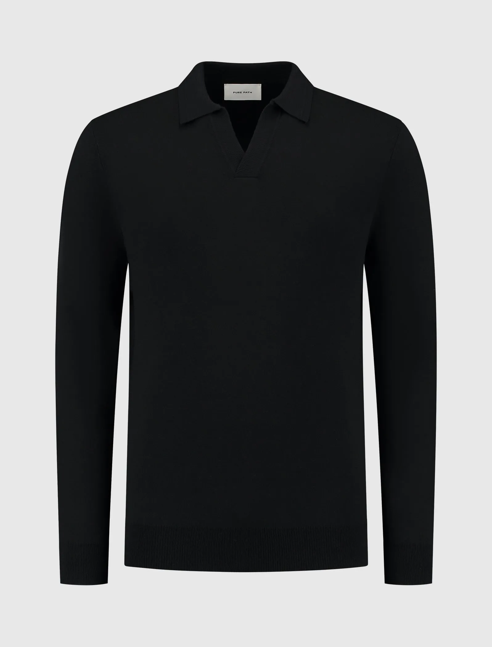 Buttonless Polo Knitwear | Black