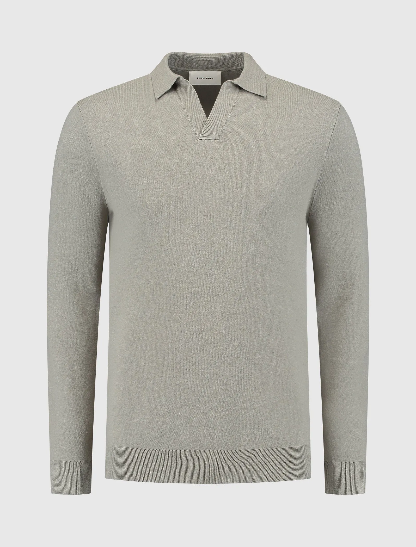 Buttonless Polo Knitwear | Taupe