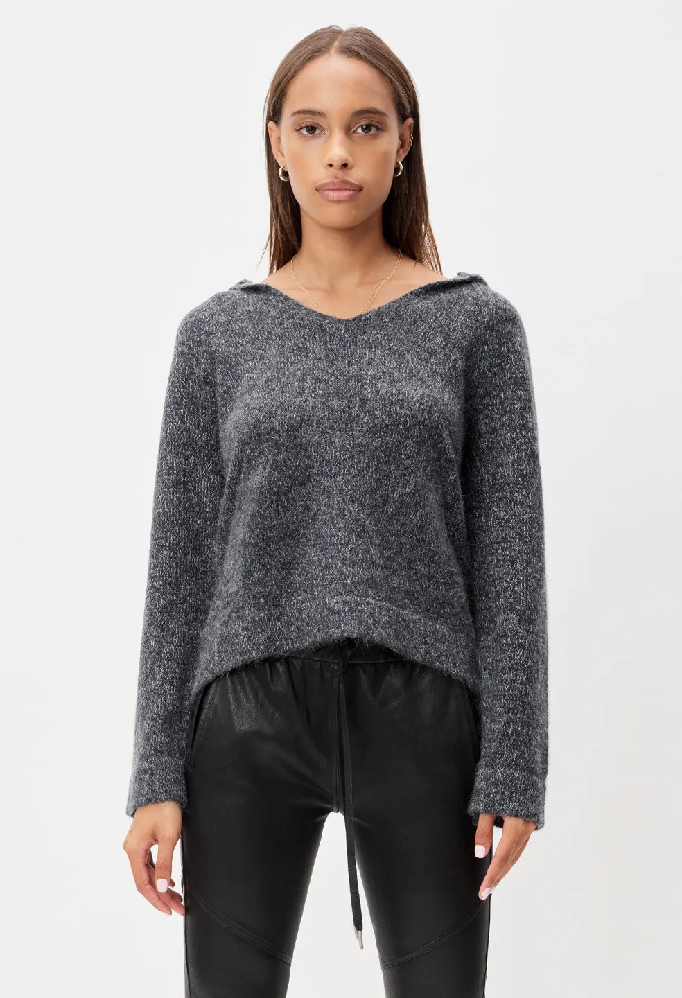 Cashmere Blend Poncho / Marled Charcoal