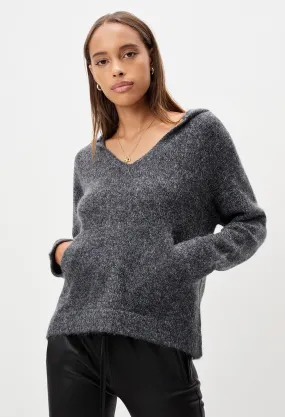 Cashmere Blend Poncho / Marled Charcoal