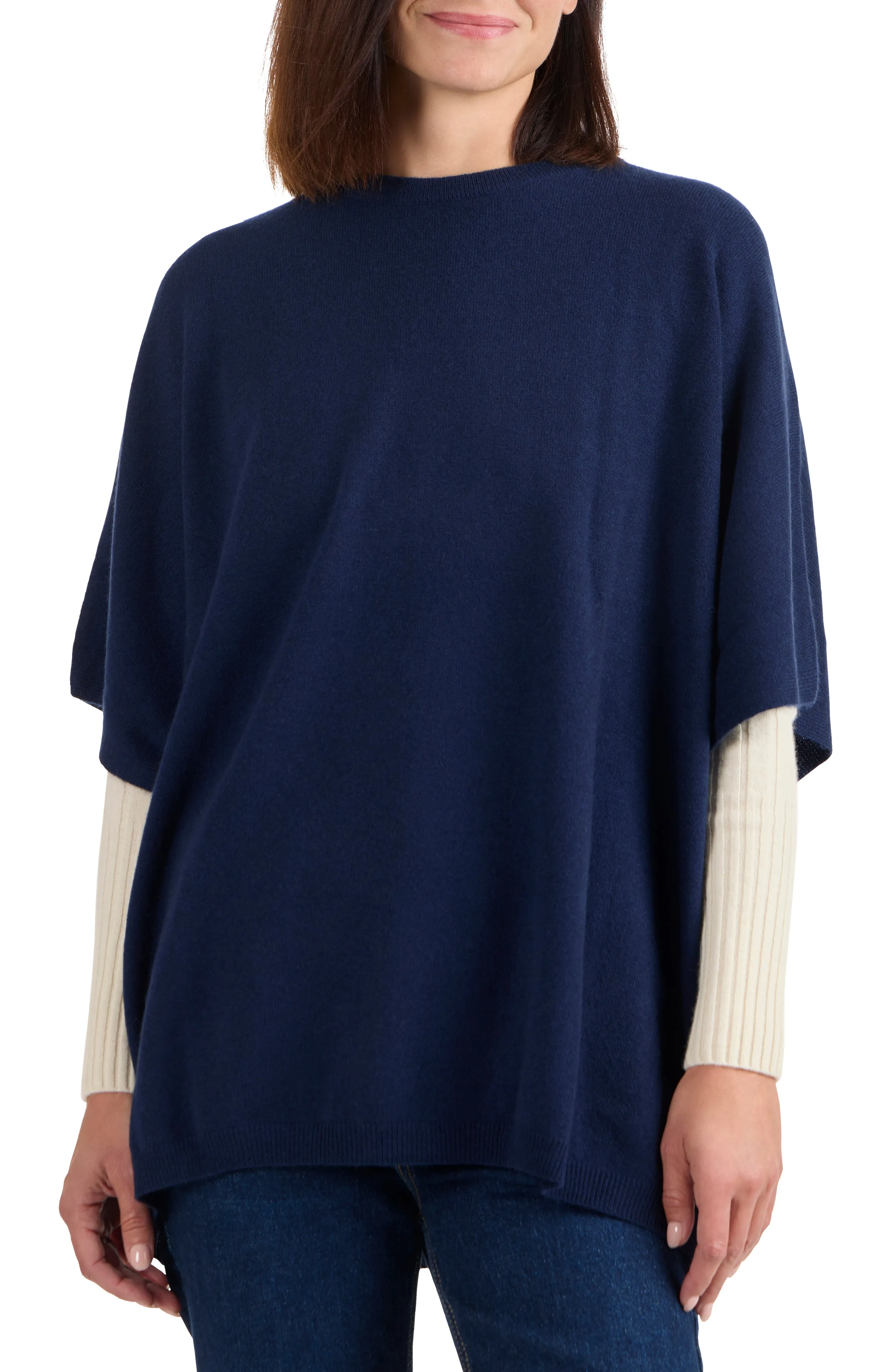 CASHMERE CREWNECK PONCHO