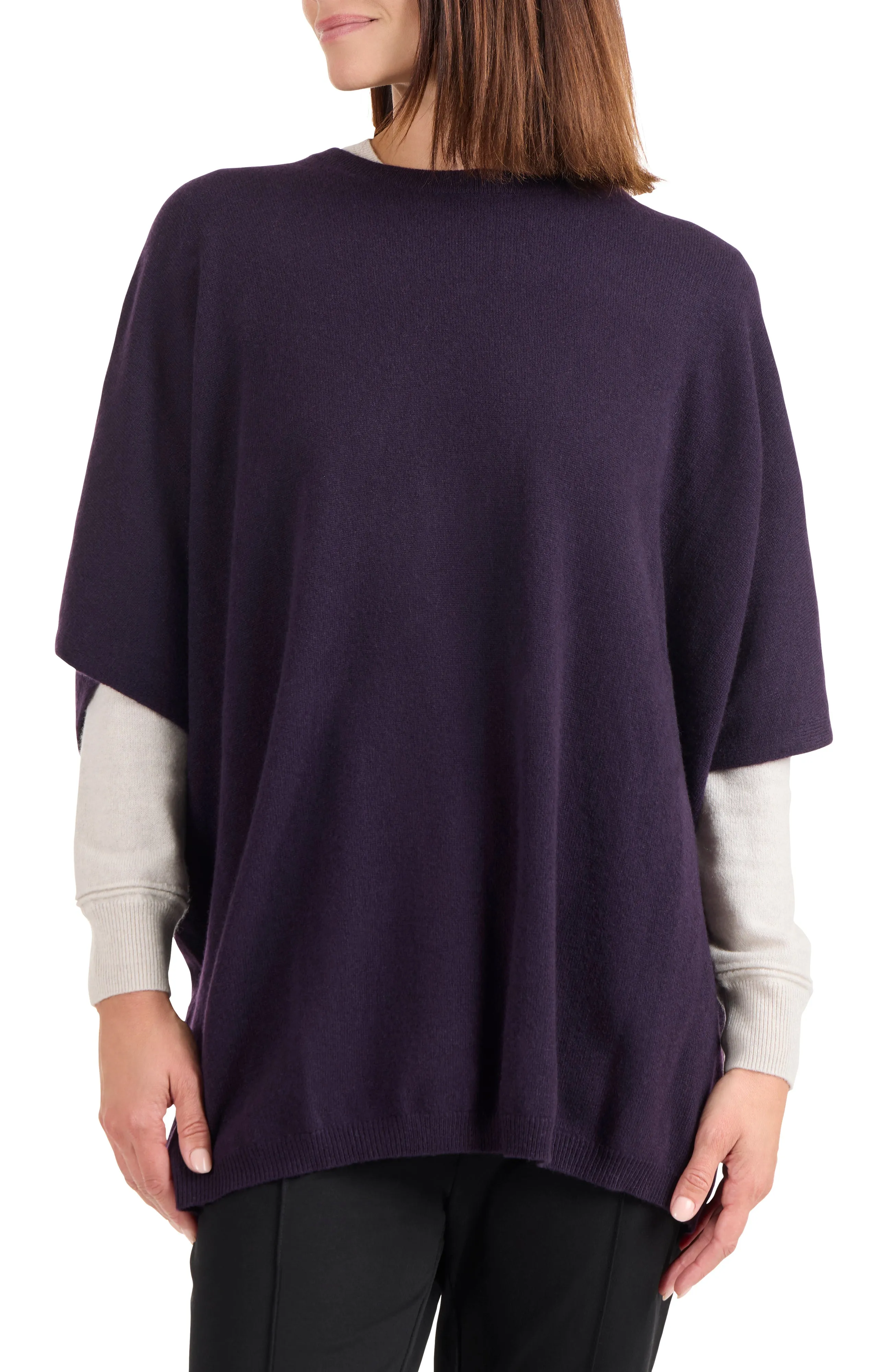 CASHMERE CREWNECK PONCHO