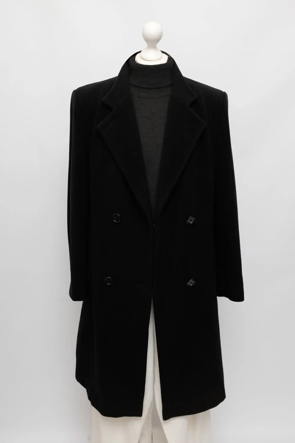 CASHMERE WOOL CLASSY BLACK COAT