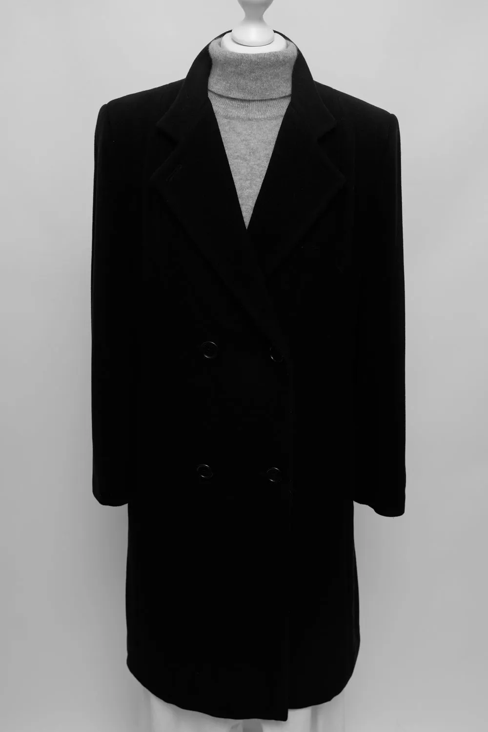 CASHMERE WOOL CLASSY BLACK COAT