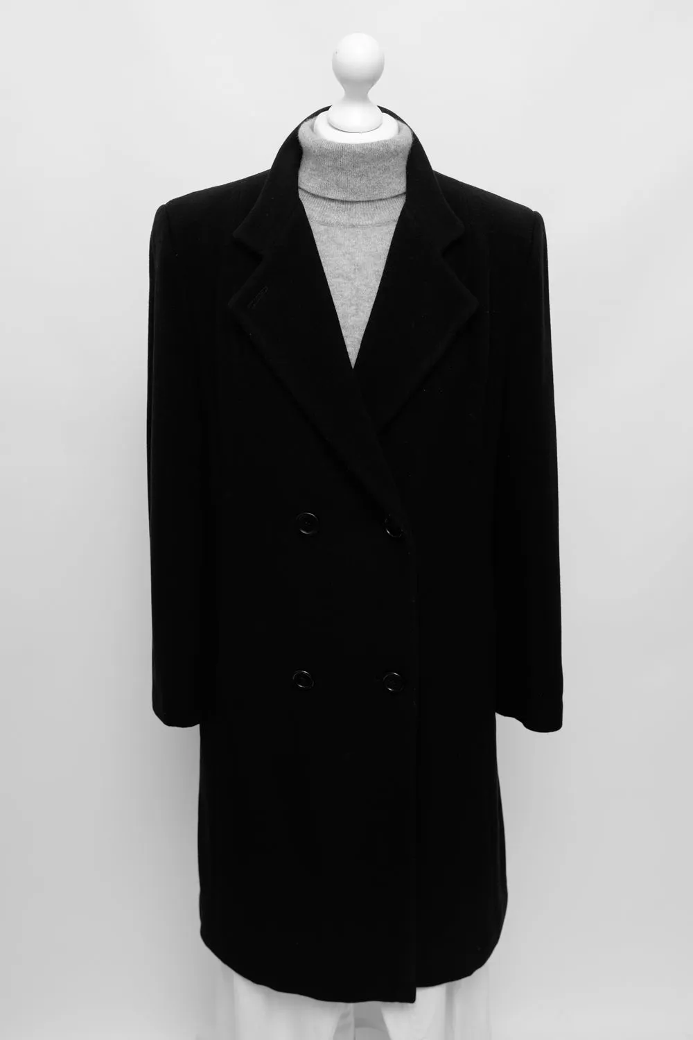 CASHMERE WOOL CLASSY BLACK COAT