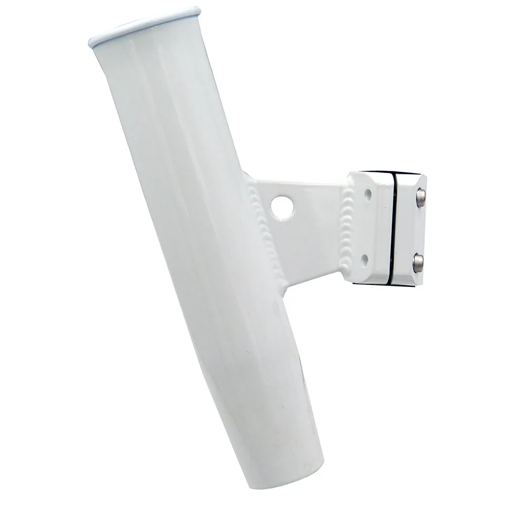 C.E. Smith Aluminum Vertical Clamp-On Rod Holder 1-5/16" OD White Powdercoat w/Sleeve [53716]