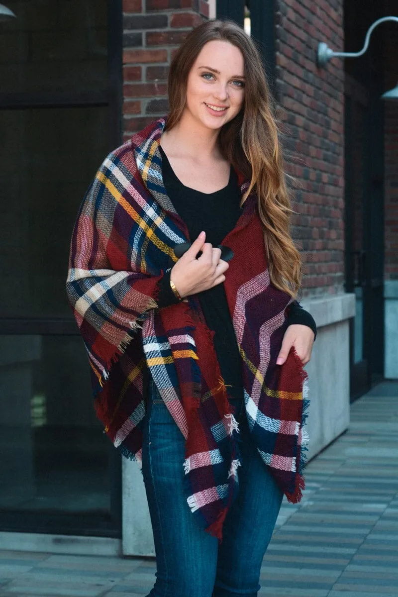 Classic Flannel Toggle Poncho