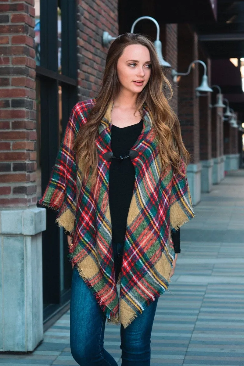 Classic Flannel Toggle Poncho