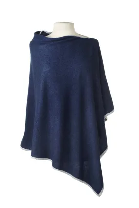 Classic Poncho - Indigo/Birch