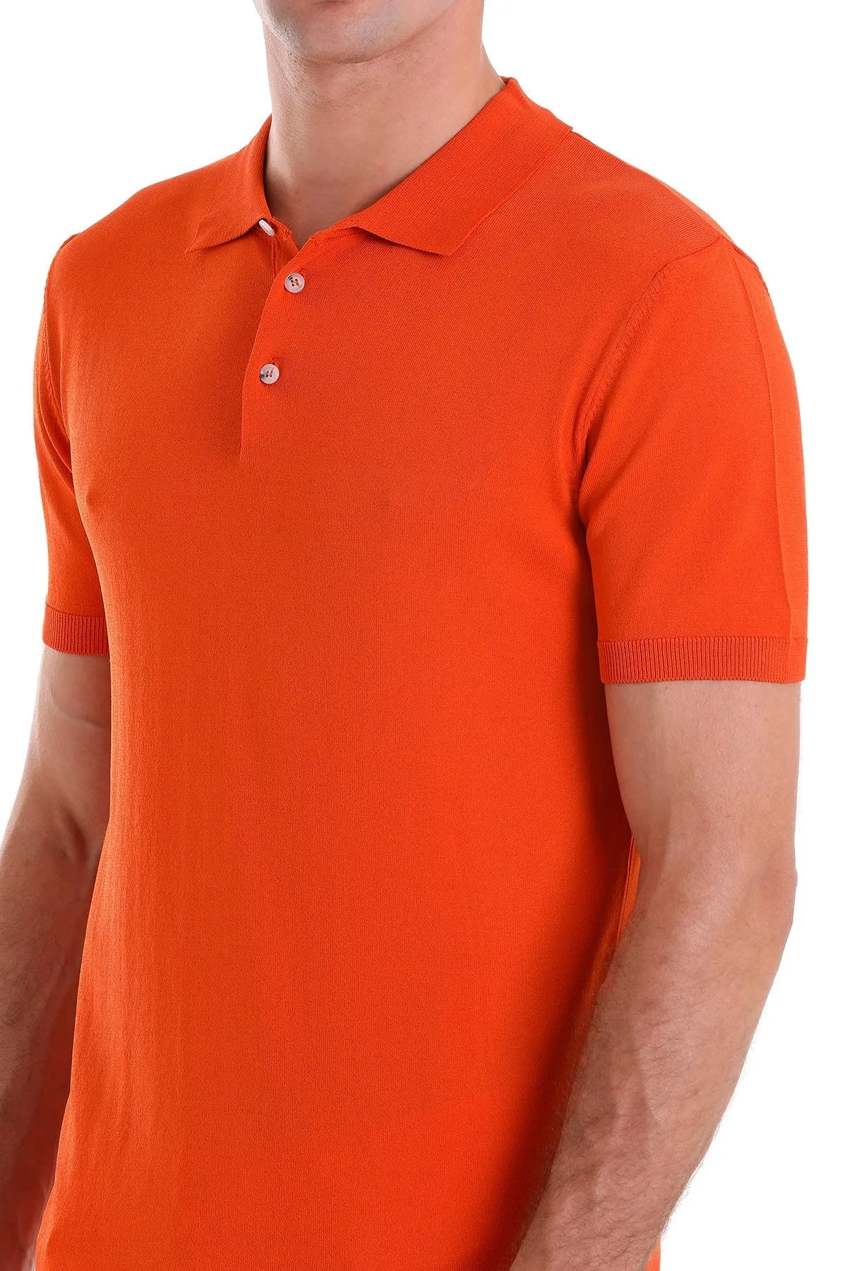 Comfort Fit Basic Orange Polo T-Shirt