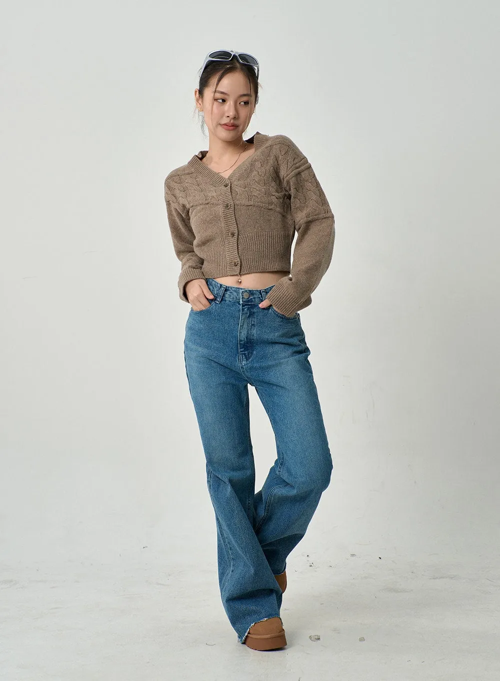 Cropped Knit Cardigan CD15