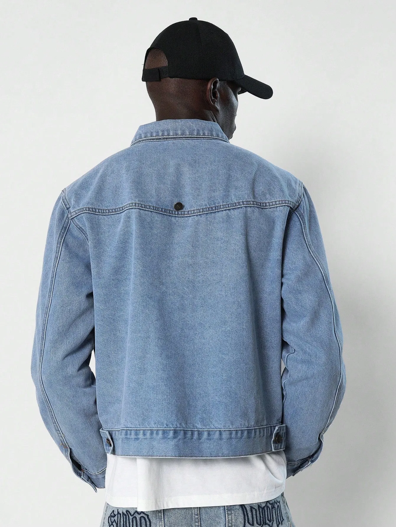 Cropped Washed Western Denim Jacket