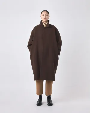 Deep Walnut Wool Cuffed Coat