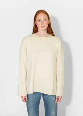 Diamond Quilt Pullover in Raw White