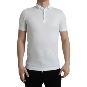 Dolce & Gabbana Crown Embroidered White Cotton Polo