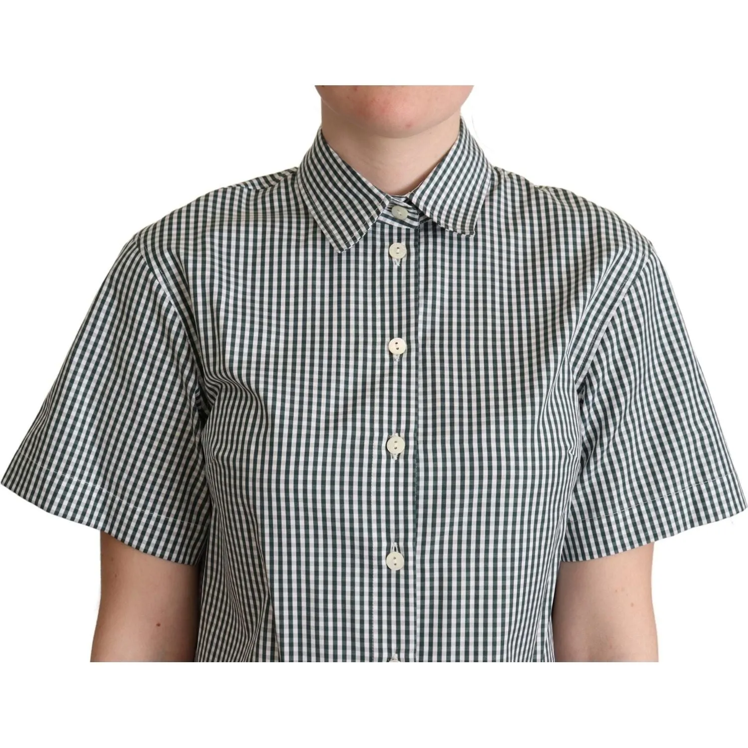 Dolce & Gabbana Elegant Checkered Cotton Polo Top