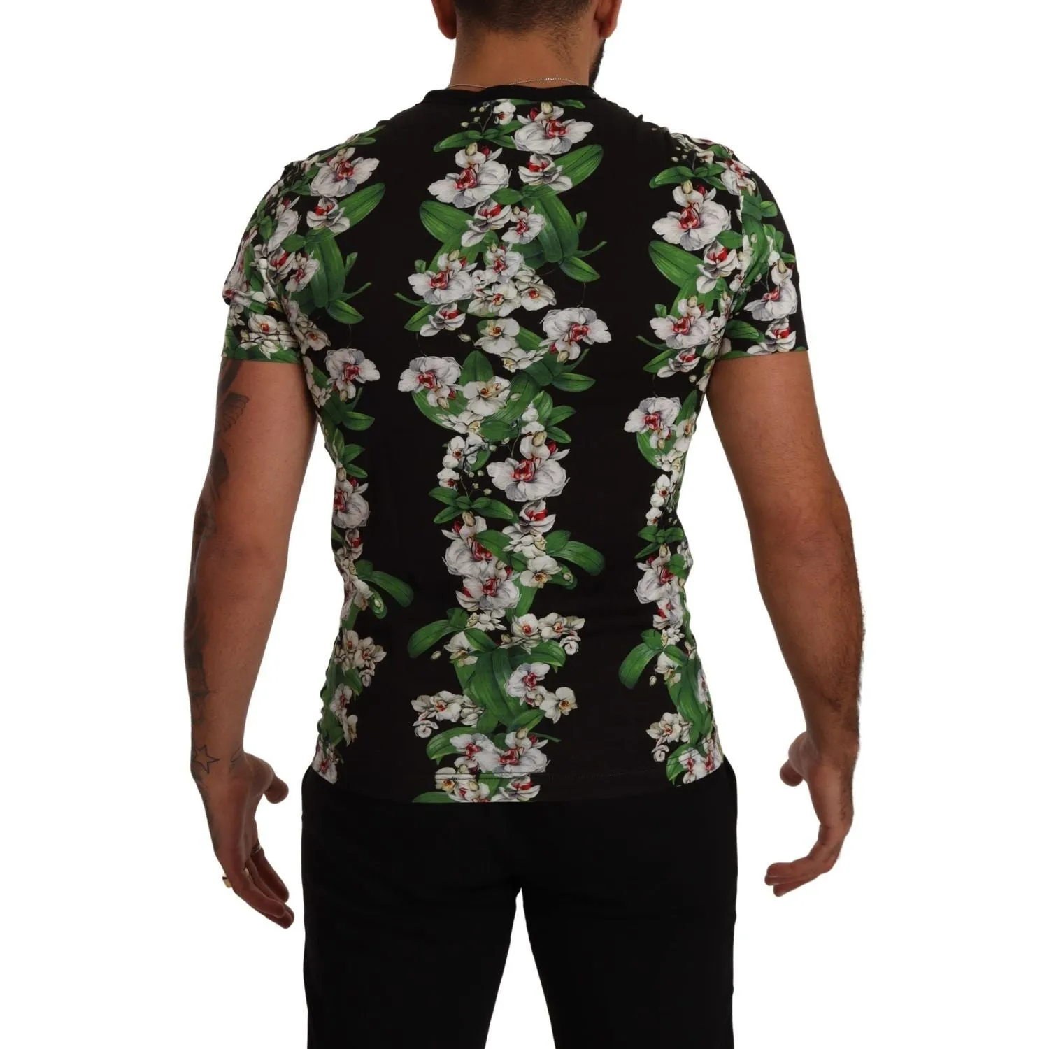 Dolce & Gabbana Elegant Floral Crewneck Tee for Men