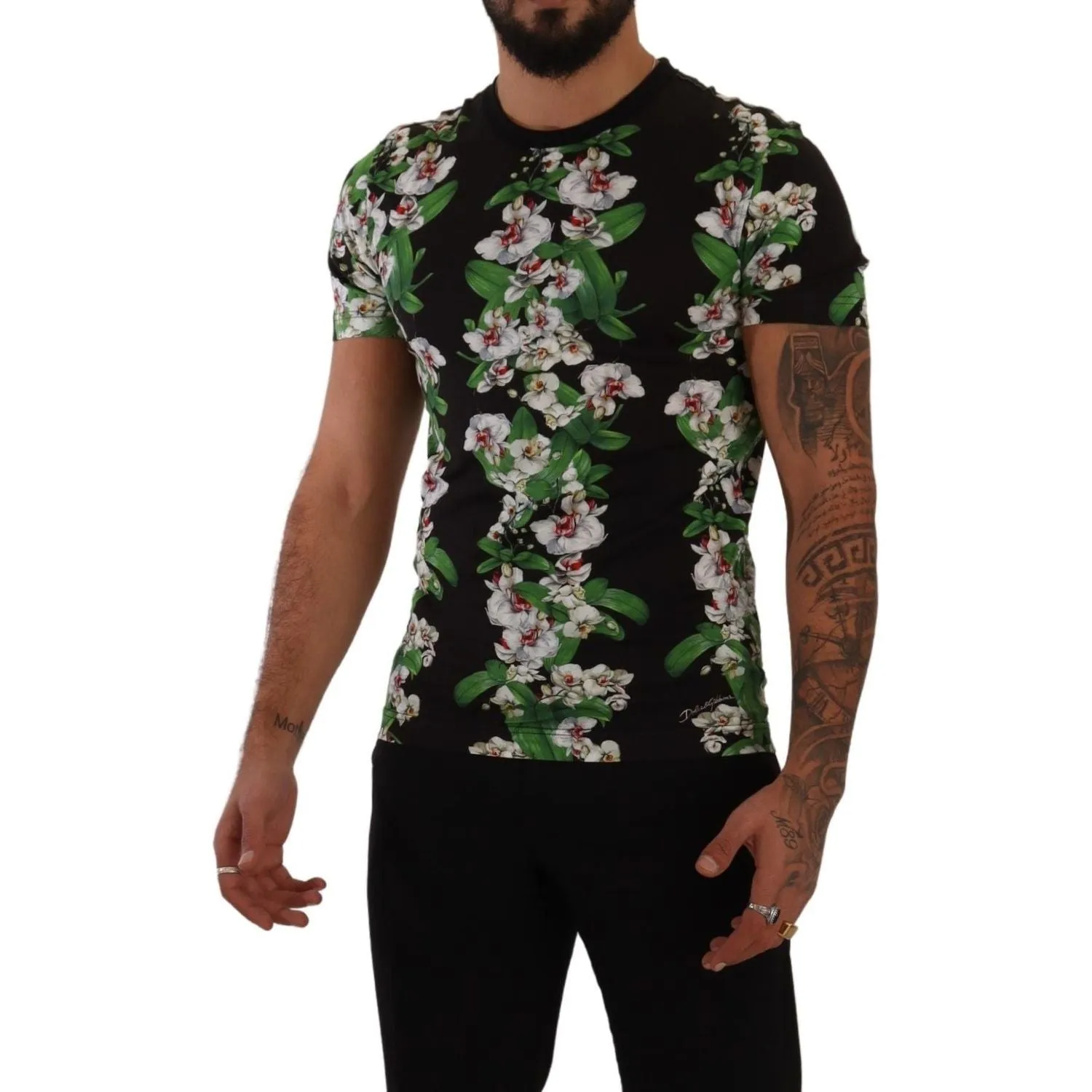 Dolce & Gabbana Elegant Floral Crewneck Tee for Men