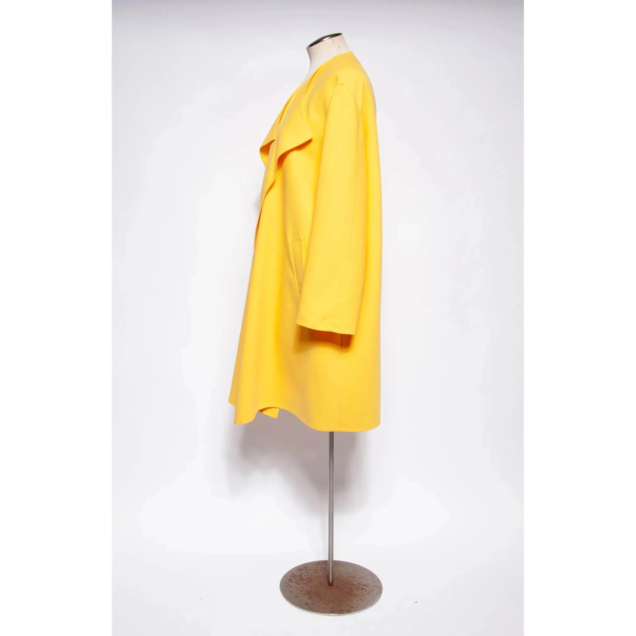 DONNA KARAN Vintage 1990s Yellow Open Front Coat