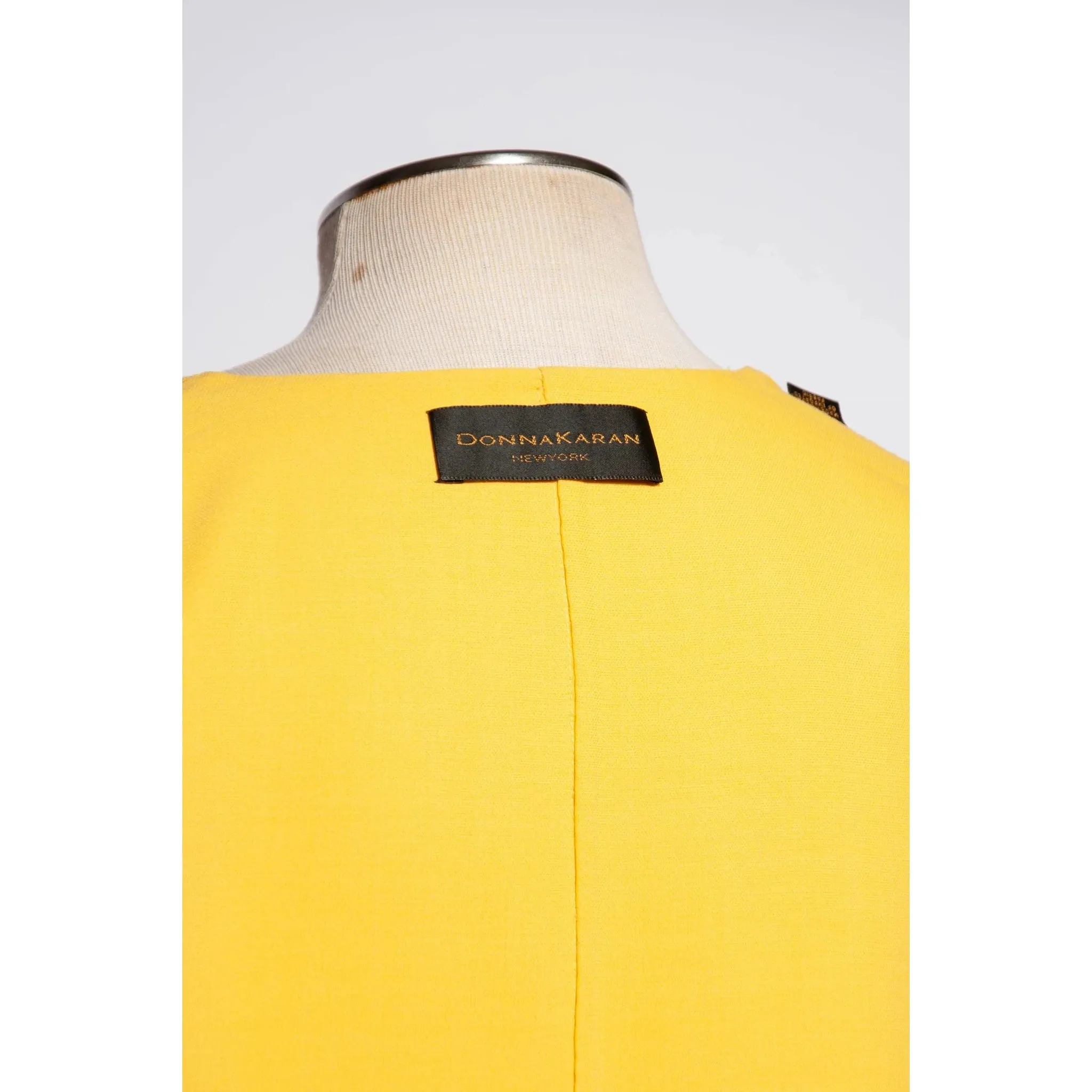 DONNA KARAN Vintage 1990s Yellow Open Front Coat