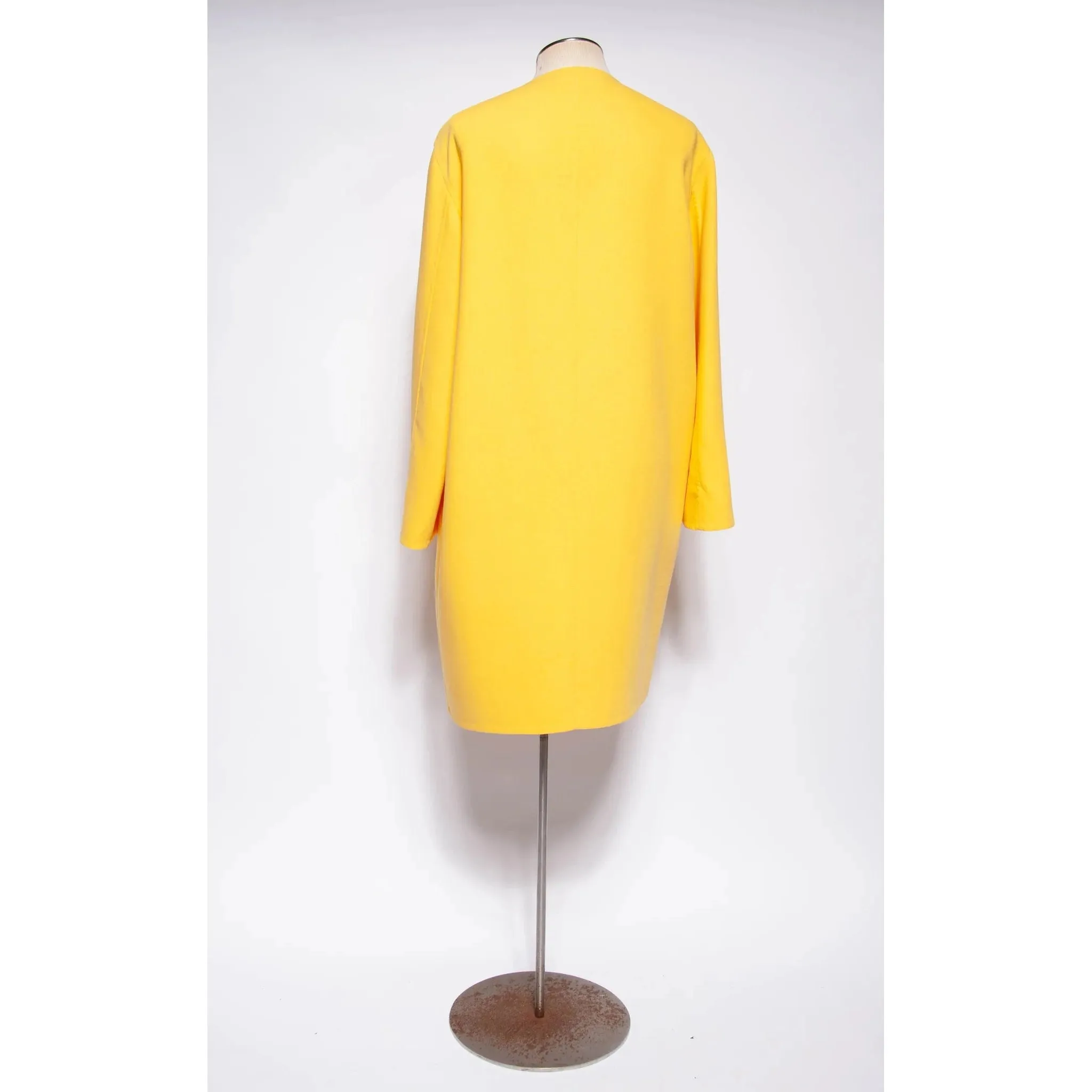 DONNA KARAN Vintage 1990s Yellow Open Front Coat