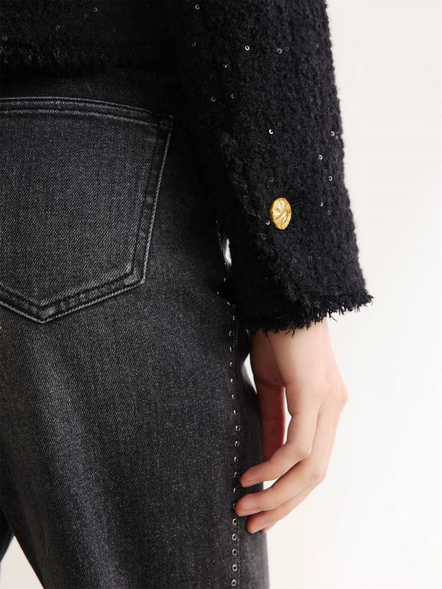 EP YAYING Sequin Boucle Short Jacket