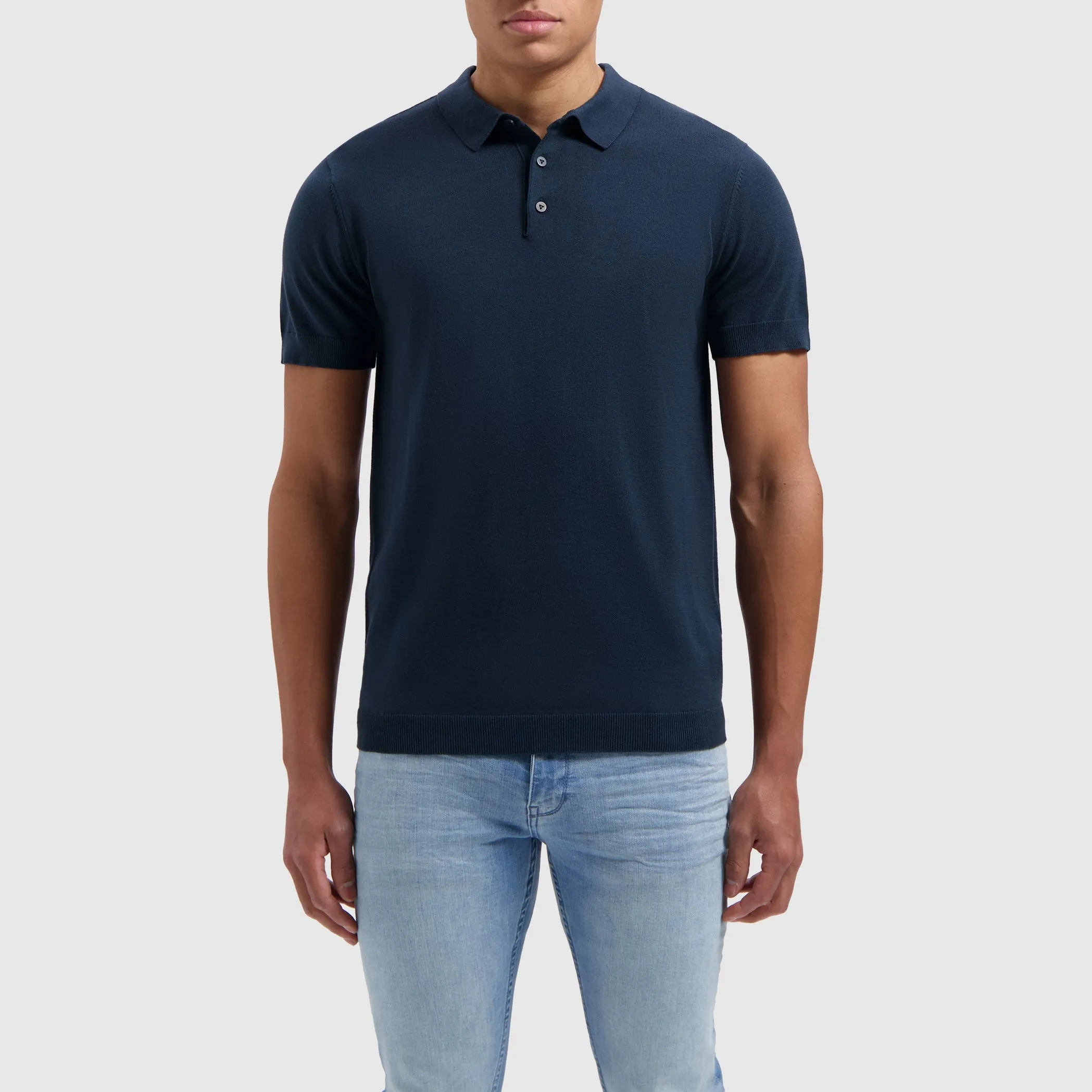 Essential Knitwear Polo | Navy