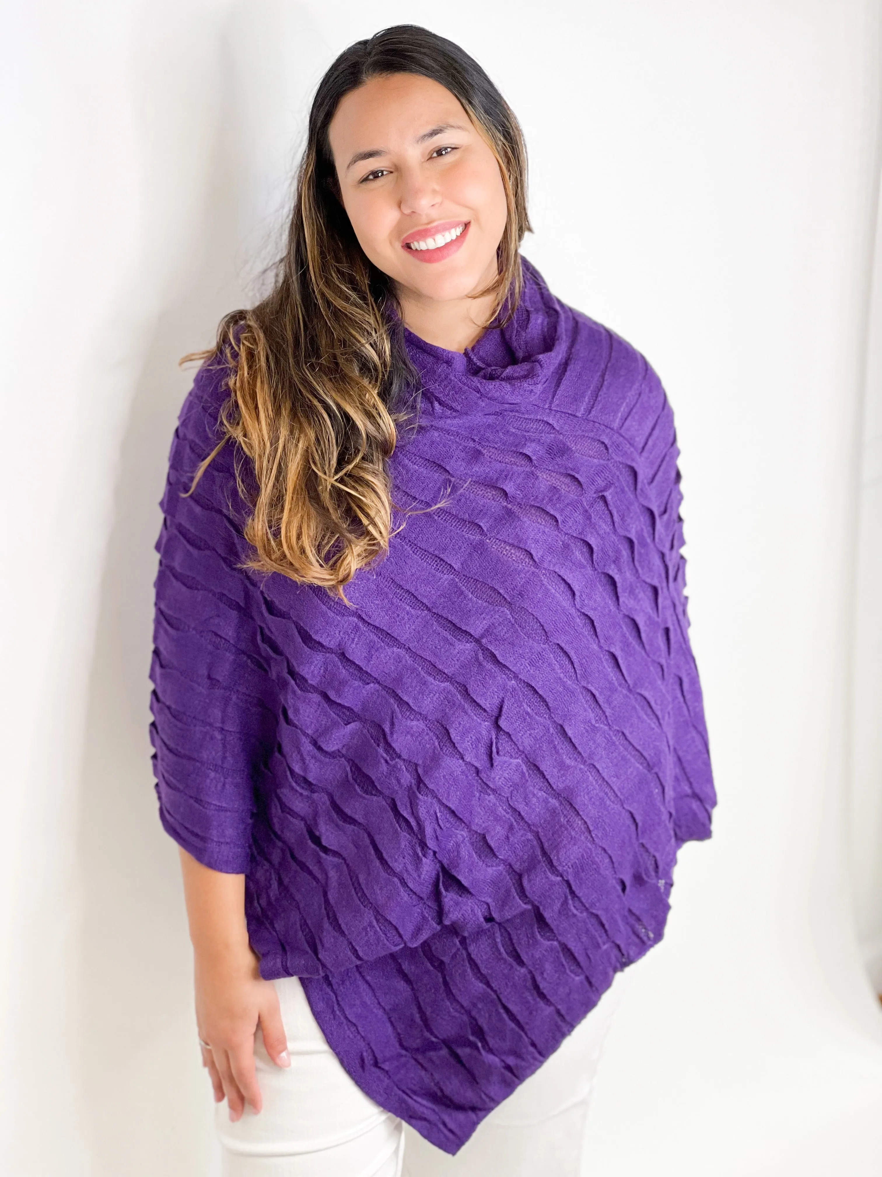 #ET8044 THE PISCES COWL NECK PONCHO