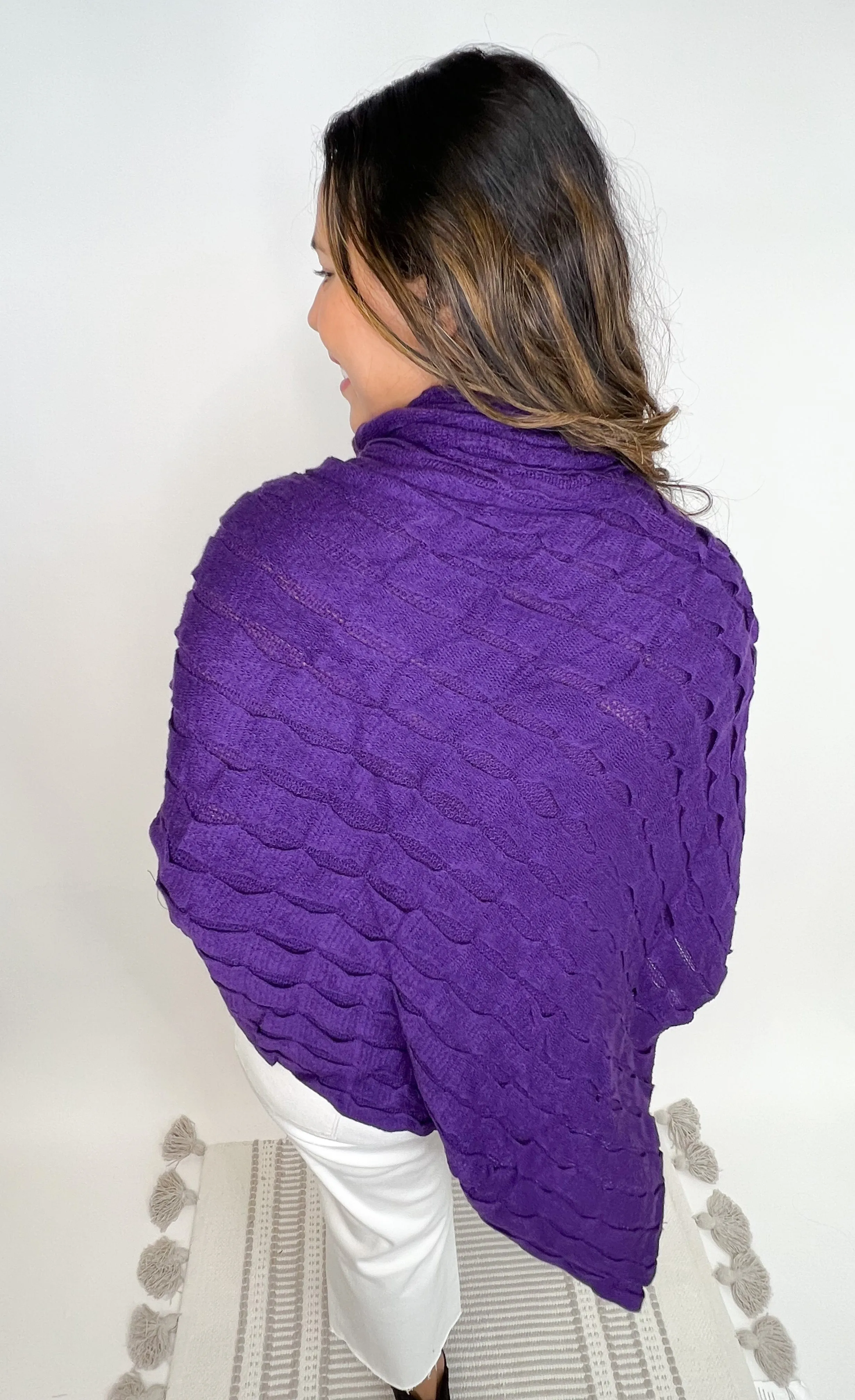 #ET8044 THE PISCES COWL NECK PONCHO