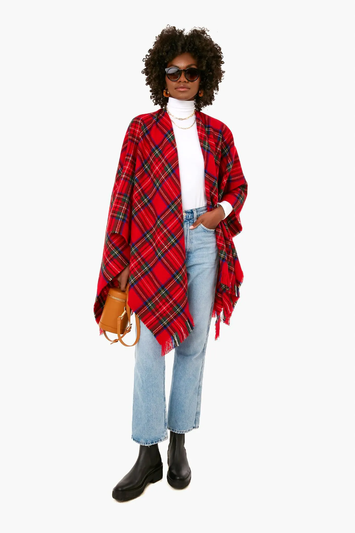 Exclusive Ruana Plaid Poncho