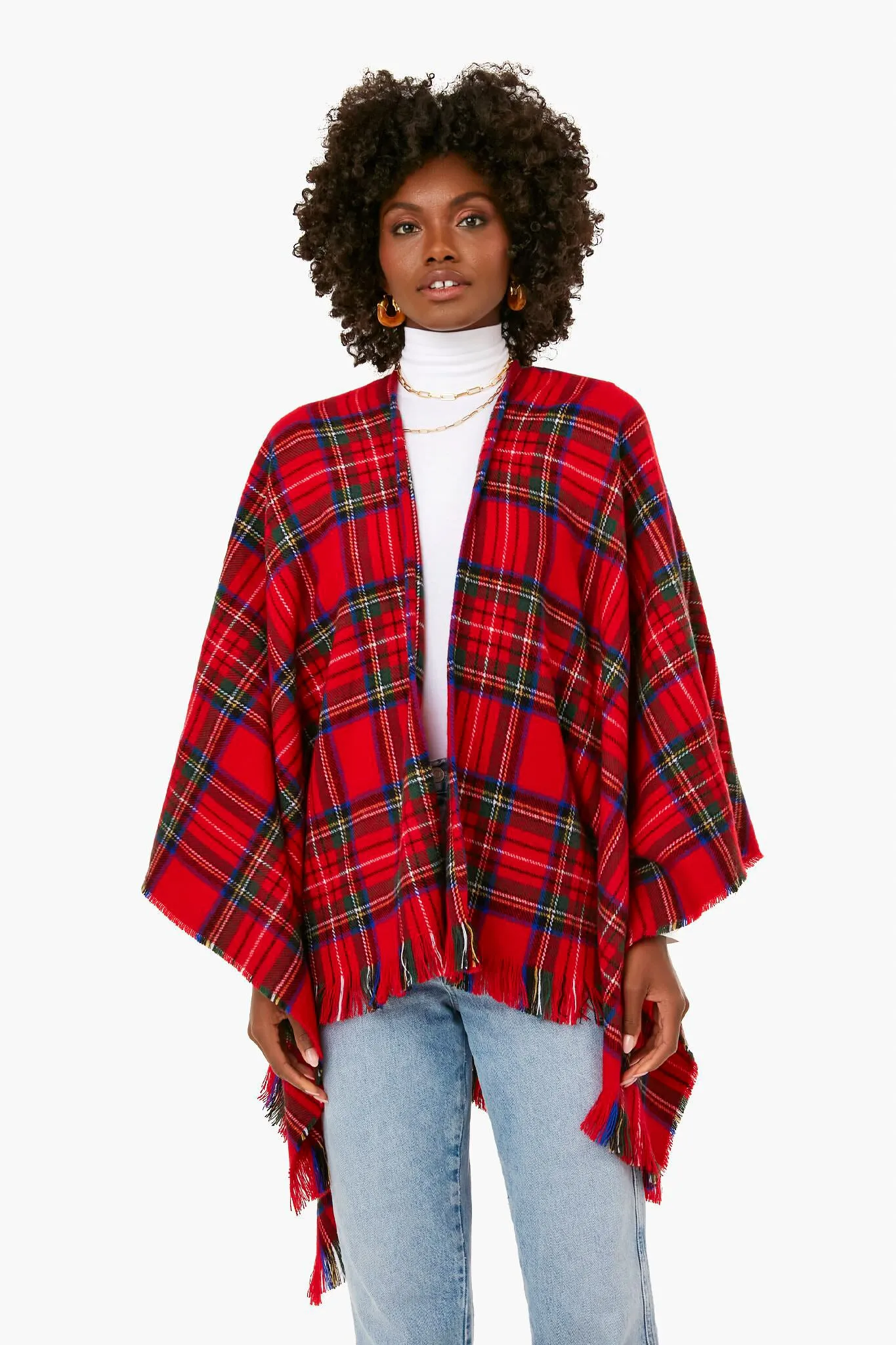 Exclusive Ruana Plaid Poncho