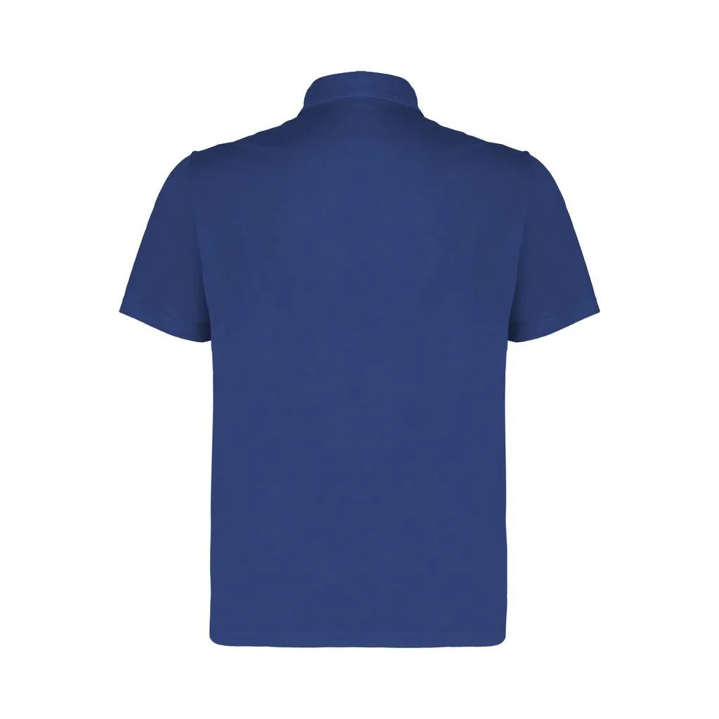 FERRANTE Cotton Short Sleeve Polo MID BLUE