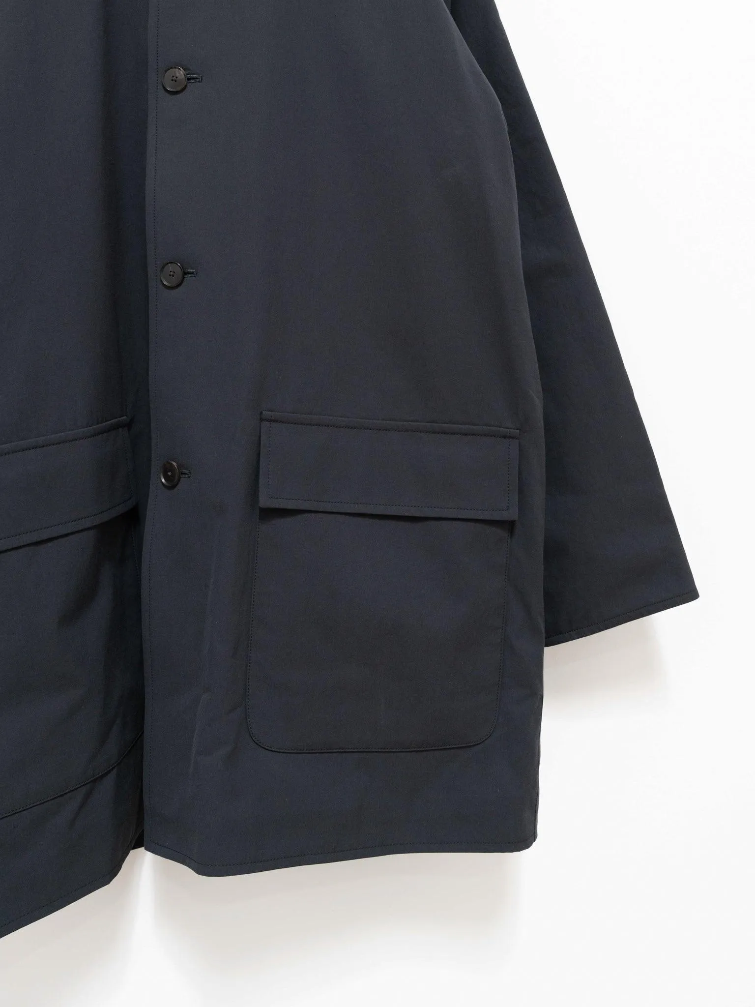 Finx Hard Twist Gabardine Blouson Coat - Ink Black Chambray